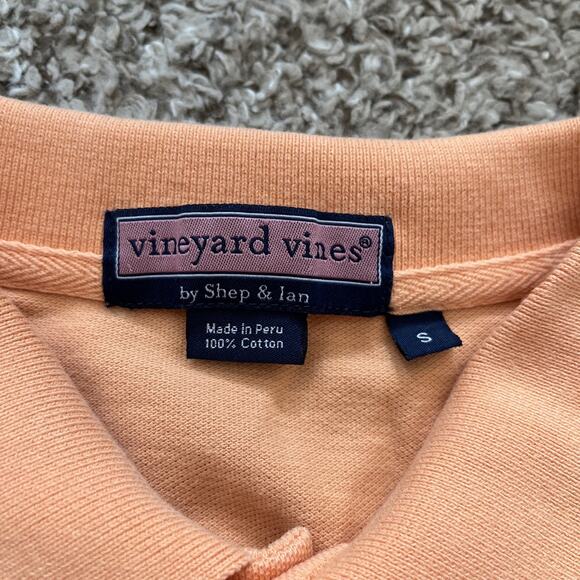 Vineyard Vines Polo Shirt Solid Orange Short Sleeve Casual Top Small - Picture 3 of 6